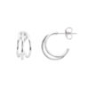 Sterling Silver 925 Triple Hoop Silver Earrings Small