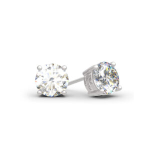 Sterling Silver 925 Classic Round Cut Stud Earrings