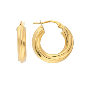 Gold Chunky Twisted Hoop Earrings
