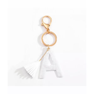 Key Ring Bracelet - Champagne Rose Gold (Initial A)