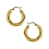 Gold Thick Twisted Hoop Earrings