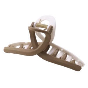 Hair Claw Large - Brown & White Infinity Matte