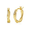 Sterling Silver 925 14K Gold Plated Hoop Earrings (Med)